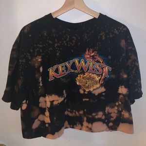 Harley Davidson Bleached Tie Dye Crop Top